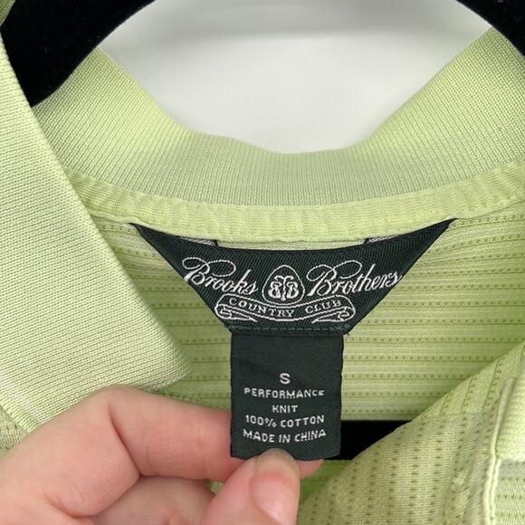 Brooks Brothers Country Club Stripe Polo Shirt - Lime Green - Small - Picture 3 of 6